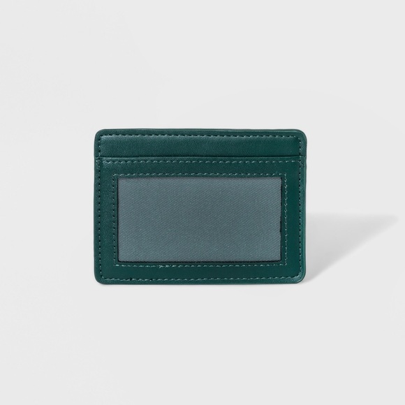 Accessories - New England Card ID Case in Forest Green Vegan Leather